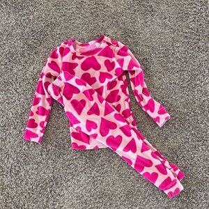 Cat & Jack Hot Pink Heart Fleece Pajama Set